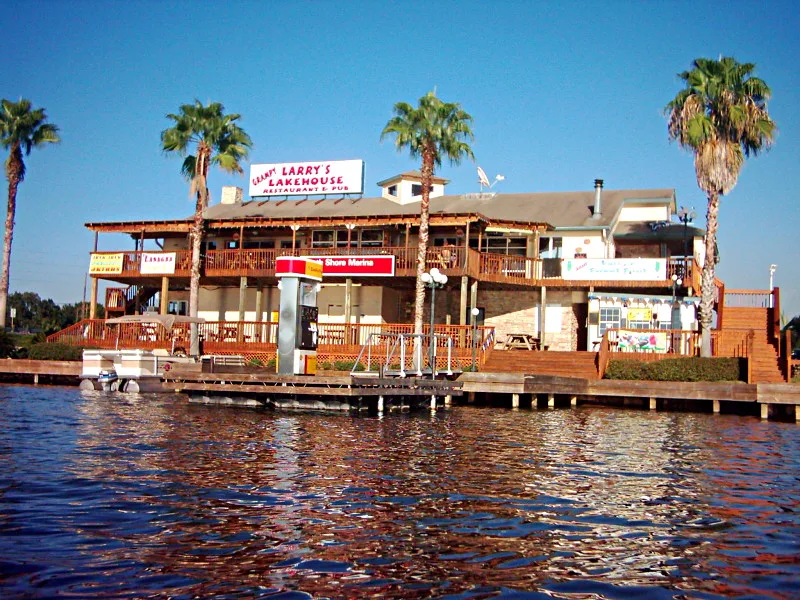 Marina and waterfront view near Bentwater on Lake Conroe